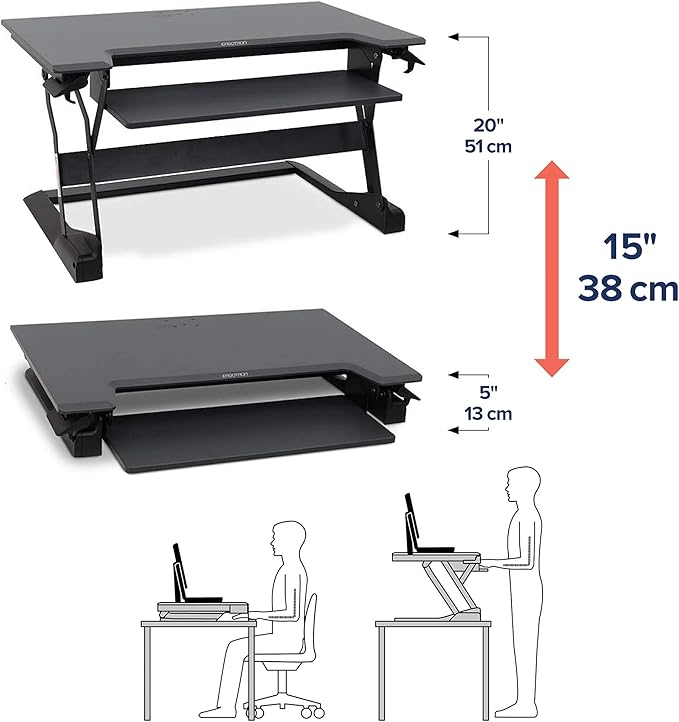 Ergotron – WorkFit-TL Standing Desk Converter, Dual Monitor Sit Stand Desk Riser - Image 4