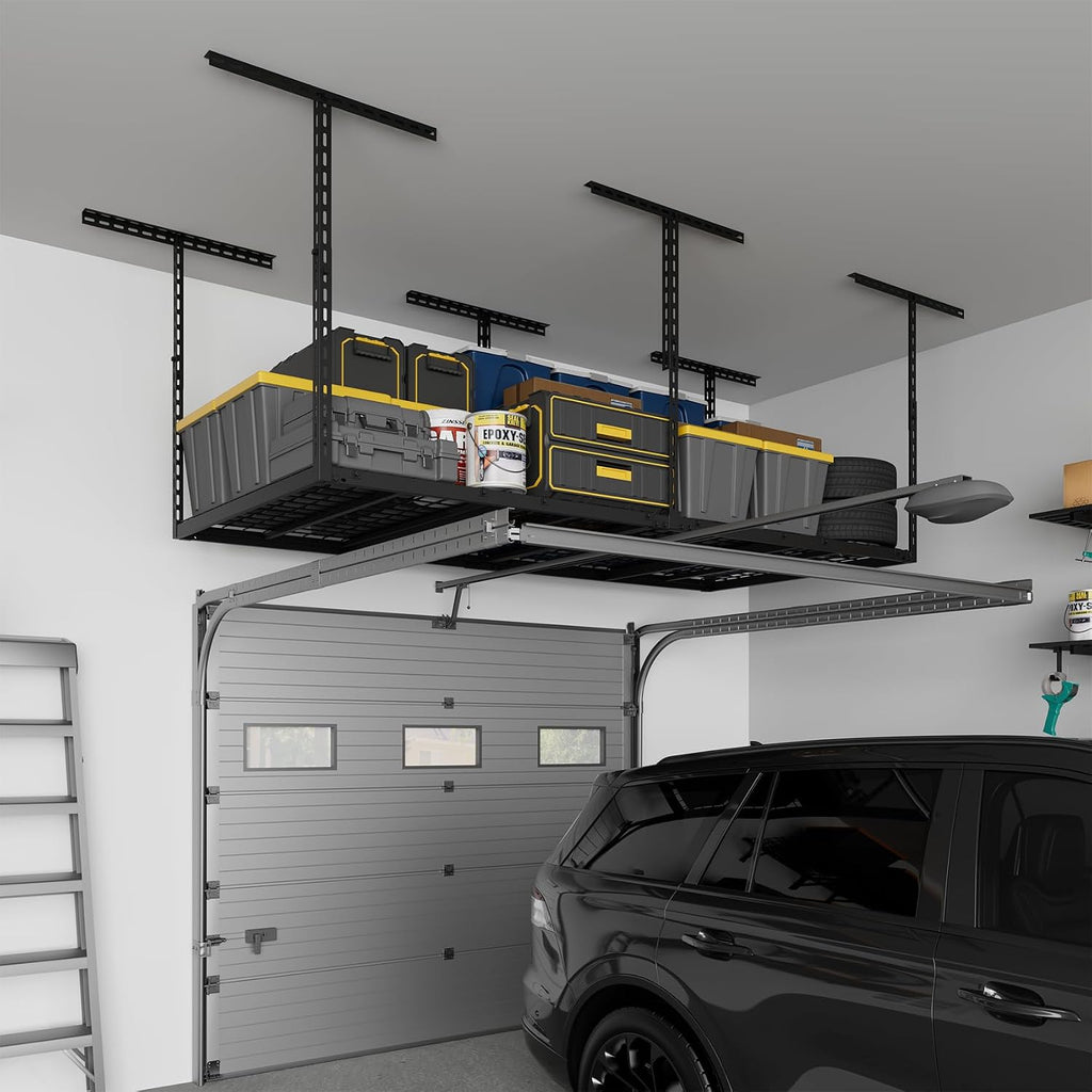3x6ft overhead garage storage rack 450lbs capacity, 26"-40", package contents