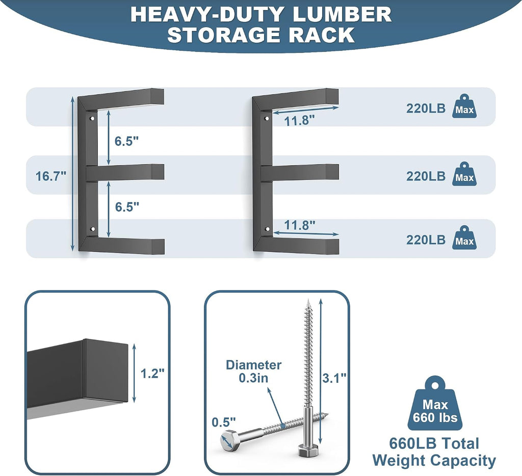 ultrawall lumber storage rack, wall mount wood storage shown in use