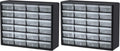 Akro-Mils 24-Drawer Plastic Storage Cabinet | 20" W x 6" D x 16" H | Black |