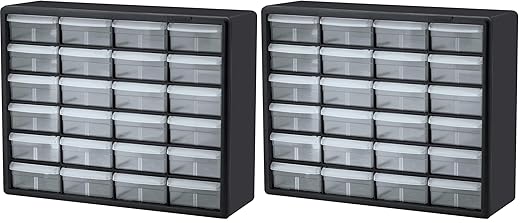 Akro-Mils 24-Drawer Plastic Storage Cabinet | 20" W x 6" D x 16" H | Black | by Akro-Mils