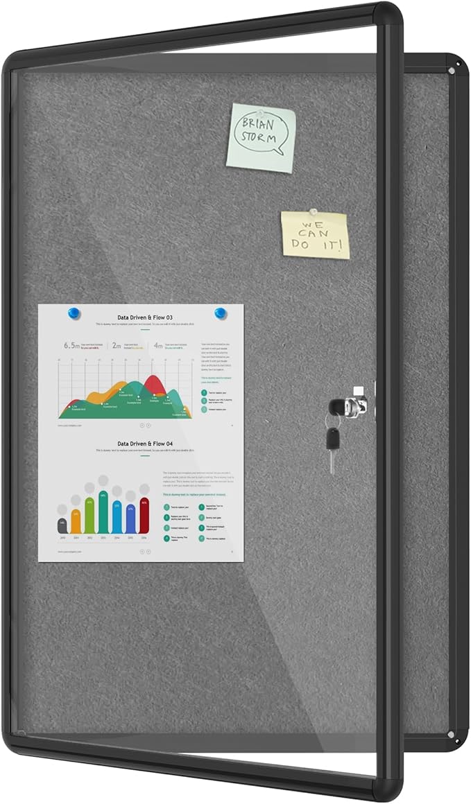 Mifuro 36"x24" Enclosed Bulletin Board, Lockable Weather-Resistant Aluminum by MifuroOfficeProduct
