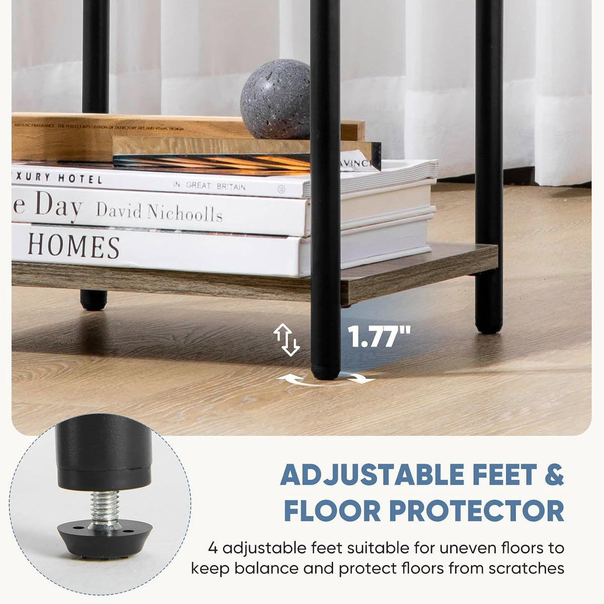 OLIXIS 3-Tier Small Side Tables for Small Spaces, End Tables Set of 2