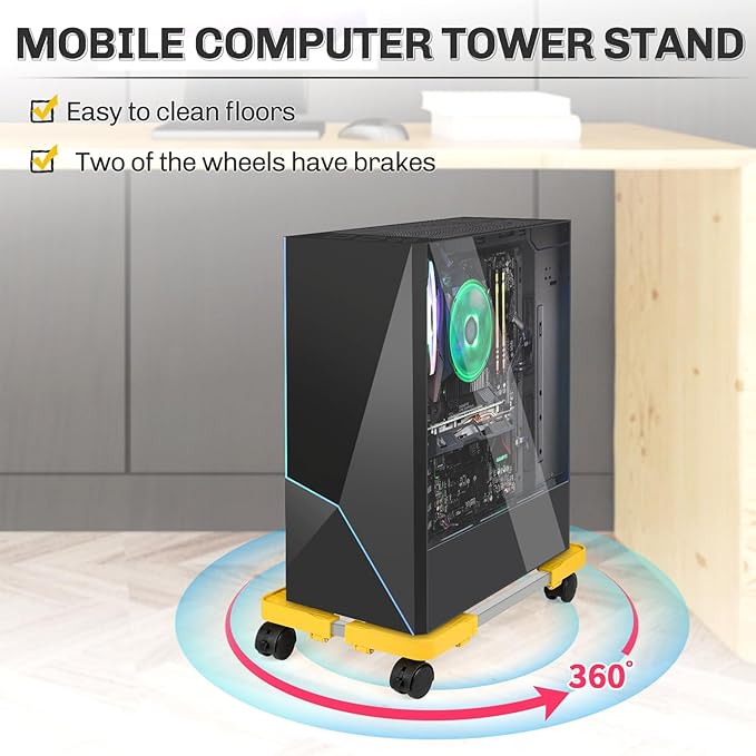 Liitrton Mobile CPU Stand, Adjustable Computer Tower Stand - Image 3