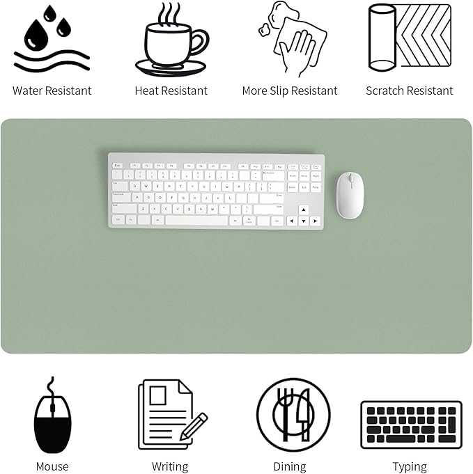 Bloss Leather Desk Mat, Large Mouse Pad, Non-Slip Desk Protector Mat, Leather - Image 5