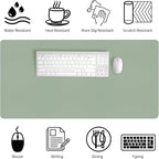 Bloss Leather Desk Mat, Large Mouse Pad, Non-Slip Desk Protector Mat, Leather - Image 5
