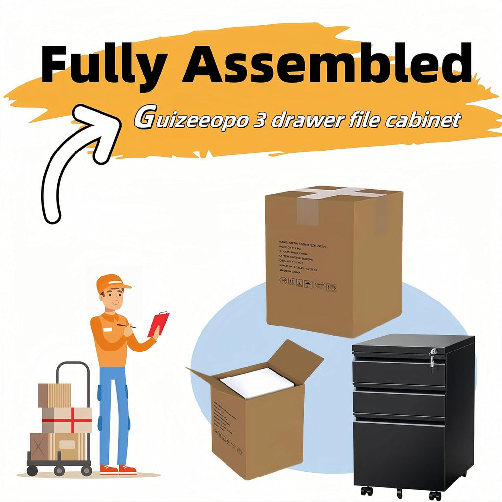 guizeeopo filing cabinets for home office, mobile file, close-up detail
