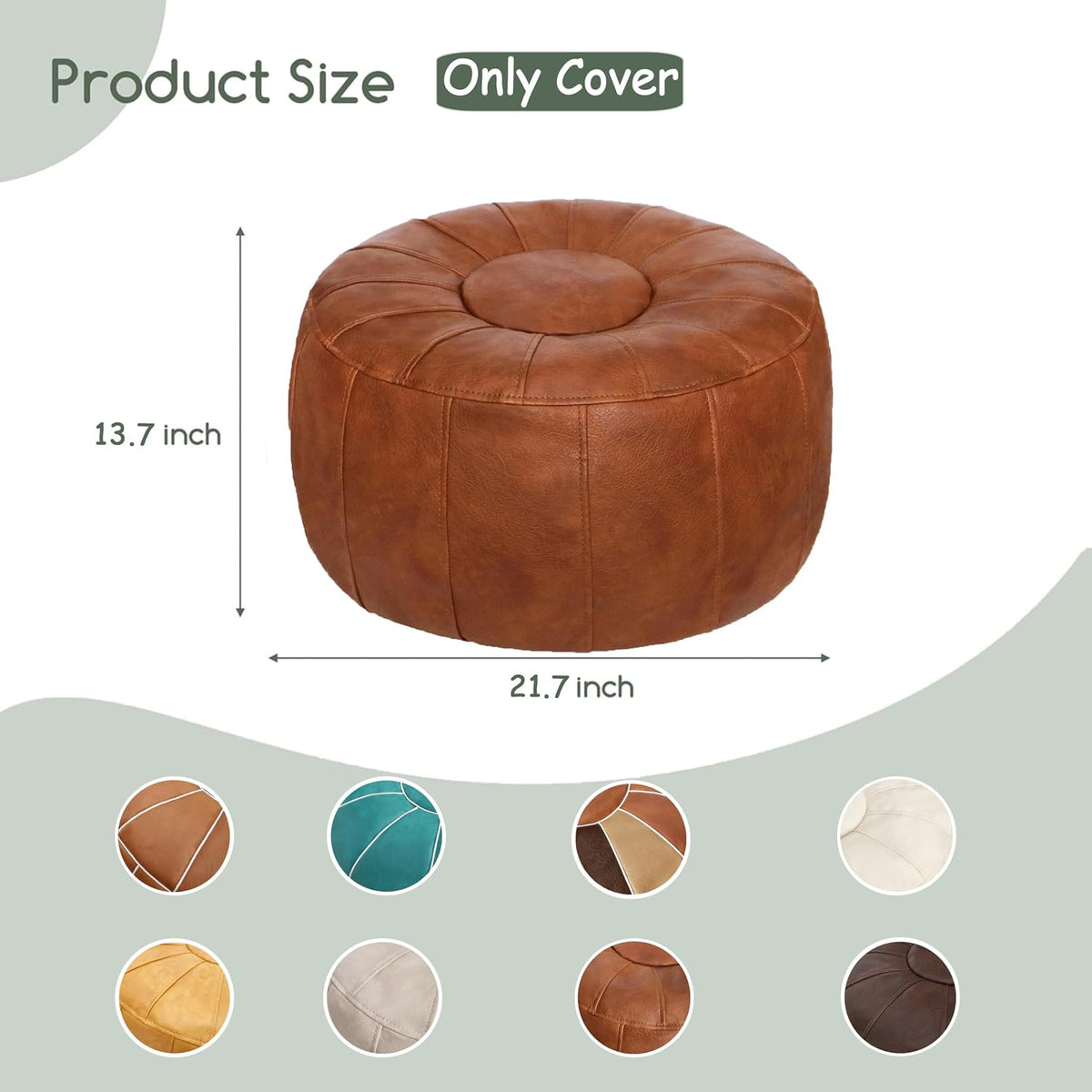 Thgonwid Unstuffed Moroccan Storage Pouf Foot Stool Ottoman Seat Handmade Fau...
