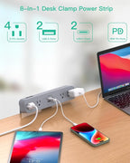 PD30W Desk Clamp Power Strip, Desktop Mount Surge Protector, Fast Charging - Image 3