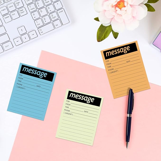 Geyee 9 Pieces Telephone Message Sticky Notes Pads 4 x 5 Inch Assorted Neon - Image 7