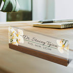 Artblox Personalized Office Desk Name Plate and Business Card Holder | Clear - Image 2