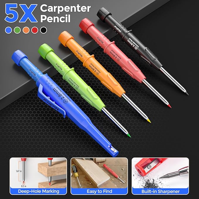 Nicpro 5 Pack CP3000 Carpenter Pencils - Image 2