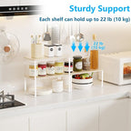 Golener Countertop Organizer Corner Shelf, 2 Tier Adjustable Stackable Corner - Image 4