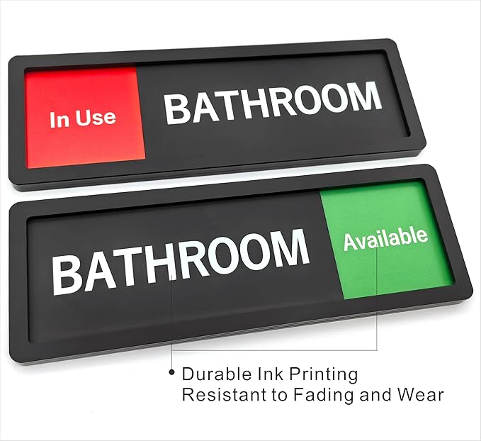 Bathroom Sign – In Use/Available Slide Switch Sign, Premium Durable Acrylic - Image 3