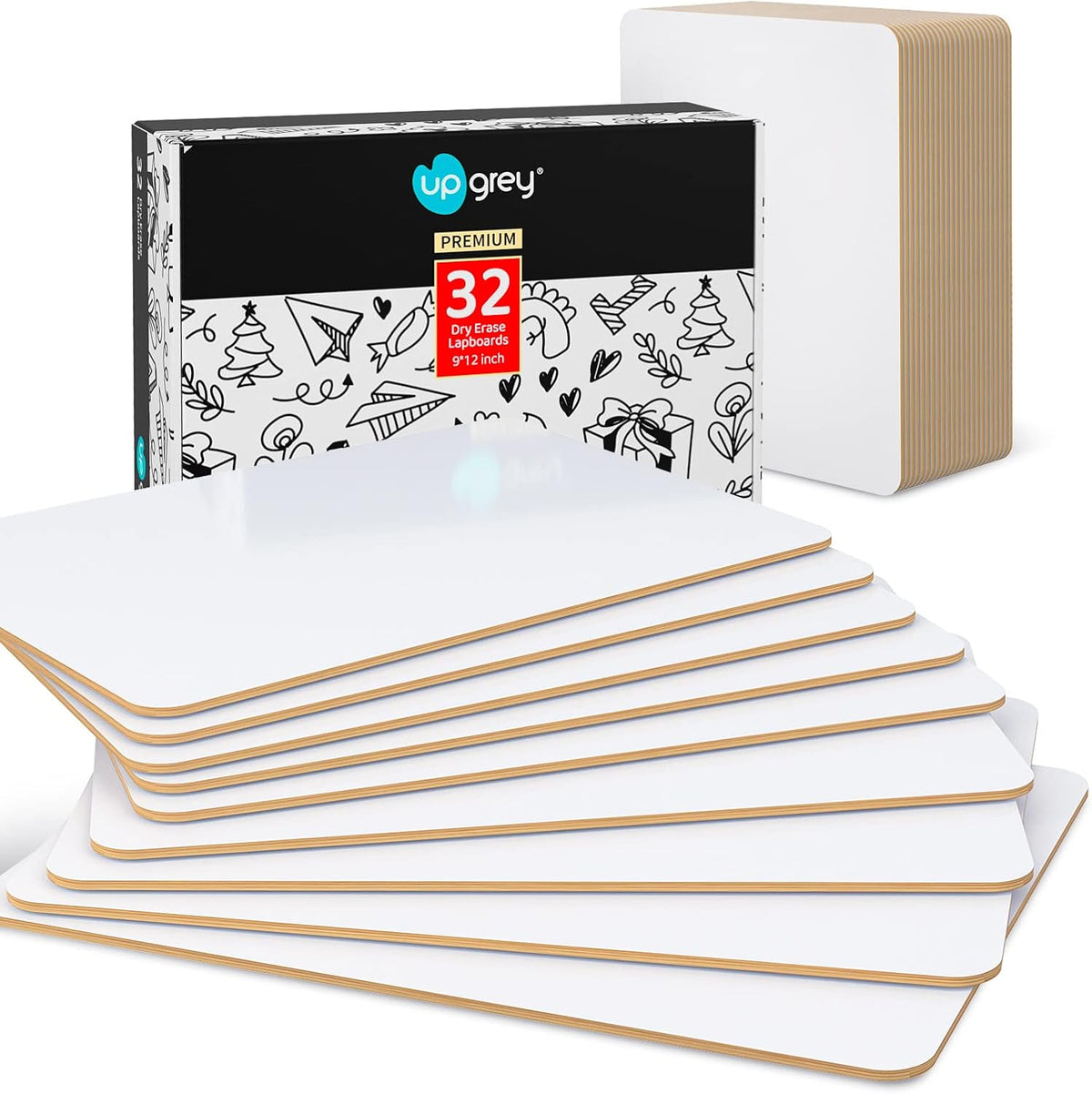 Upgrey Dry Erase Lapboards, 32 Pack Double-Sided Dry Erase Boards, Small Whit...