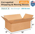 Medium Moving & Shipping Boxes 12 x 8 x 4 inches - Image 2