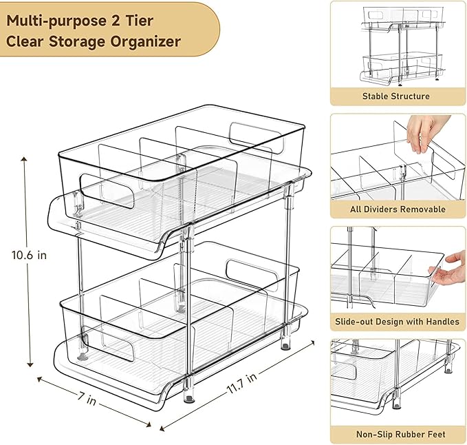 HIHEGD 2 Tier Bathroom Storage - Image 3