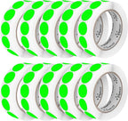 Perco Fluorescent Green 1-Inch Perforated Circle Dot Sticker Labels — 10 Rolls by Perco