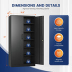yizosh metal garage storage cabinet with 2 doors, close-up detail