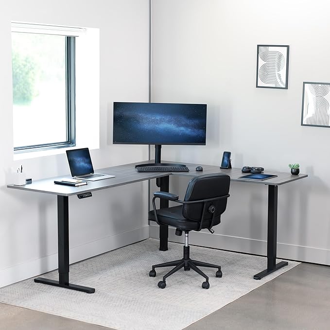 VIVO Electric Corner 75 x 63 inch L-Shaped Standing Desk, Memory Height - Image 8
