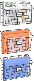 X-cosrack Detachable Hanging Wall Files Rack&3-Tier Metal Folder Wall File - Image 7