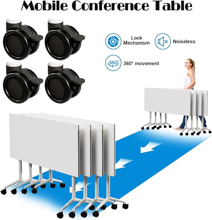 Conference Table Flip Top Mobile Conference Room Tables, Folding Conference - Image 3