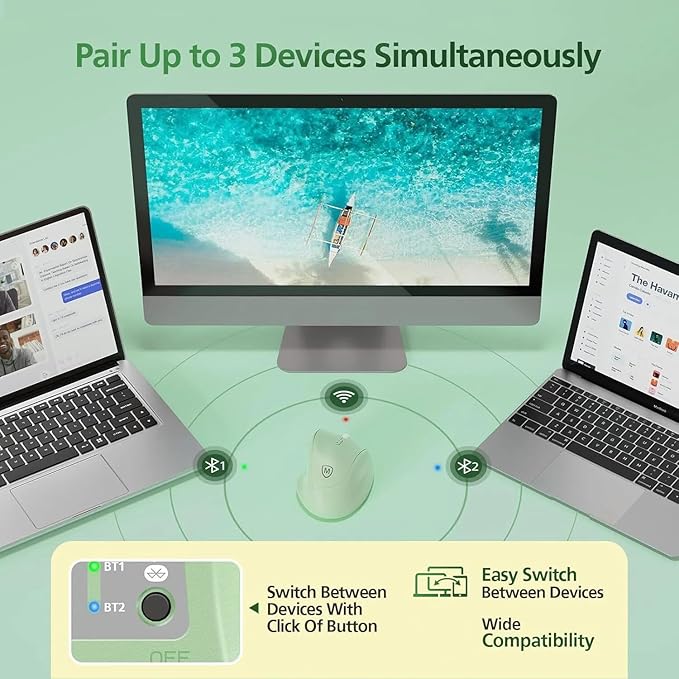 Micropack Ergonomic Vertical Wireless Bluetooth Mouse - Image 2