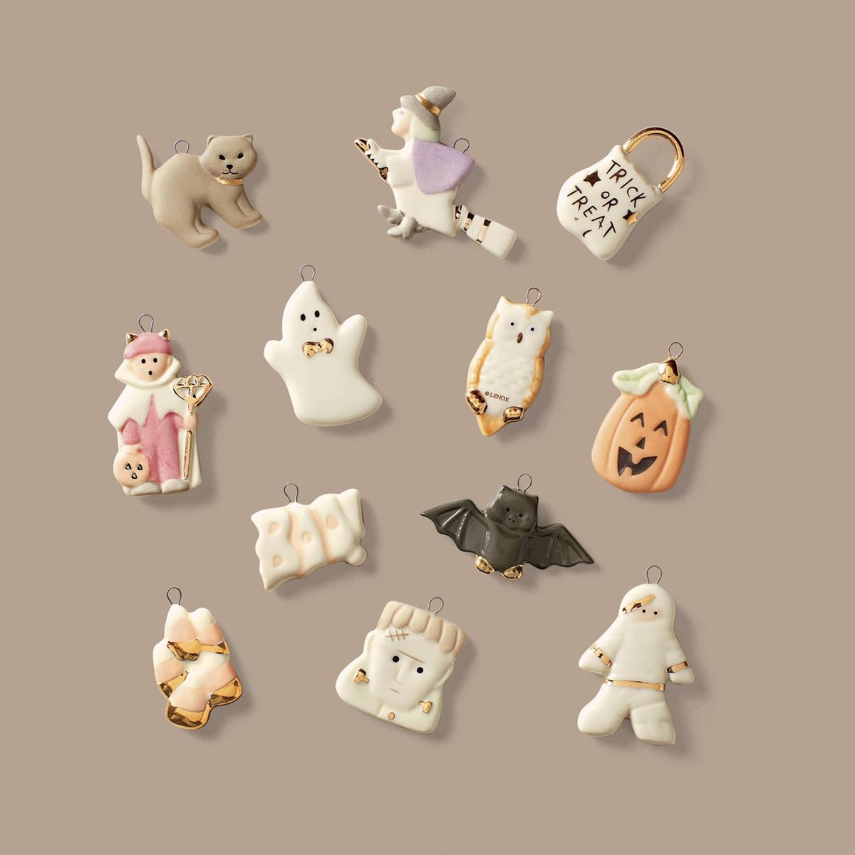 Lenox Trick-or-Treat Halloween Hangable Mini Ornament Set, 12-Piece