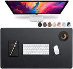 Leather Desk Pad 36" x 20", Vine Creations Office Desk Mat Waterproof Black by VineCreations