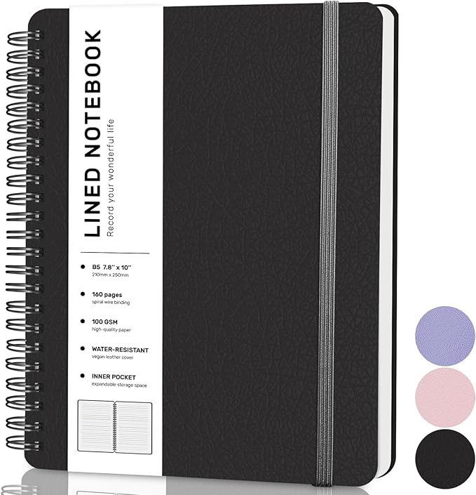 Lined Spiral Journal Notebook, B5 Spiral Notebook, 7.8''×10'' Journaling - Image 8
