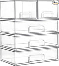 Vtopmart Clear Stackable Storage Drawers Set of 5, Plastic Organizer Bins by Vtopmart