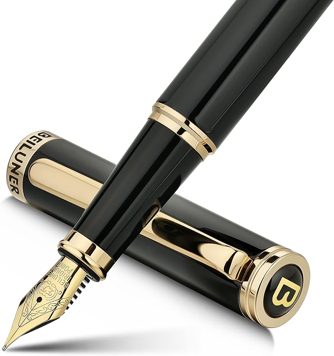 BEILUNER Black Fountain Pen, Stunning Luxury Pens by BEILUNER