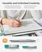 Nicpro Blocky Gear 2.0 mm Mechanical Pencils Set in Case, Metal Pencil - Image 4