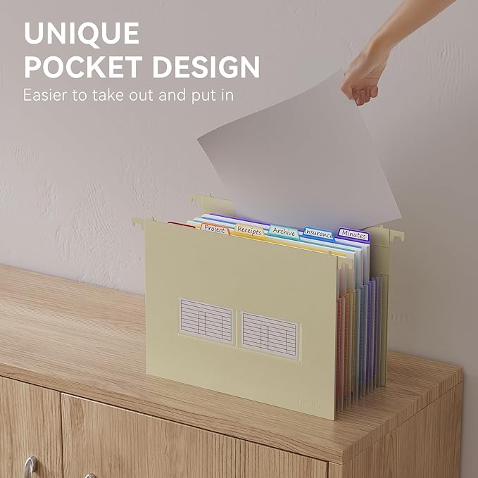 ThinkTex Plastic Expanding Hanging File Folders, 7 Innovative 1.2" Accordion - Image 7