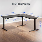 FLEXISPOT L Shaped Standing Desk, 71 x 63 Inch Electric Height Adjustable - Image 3