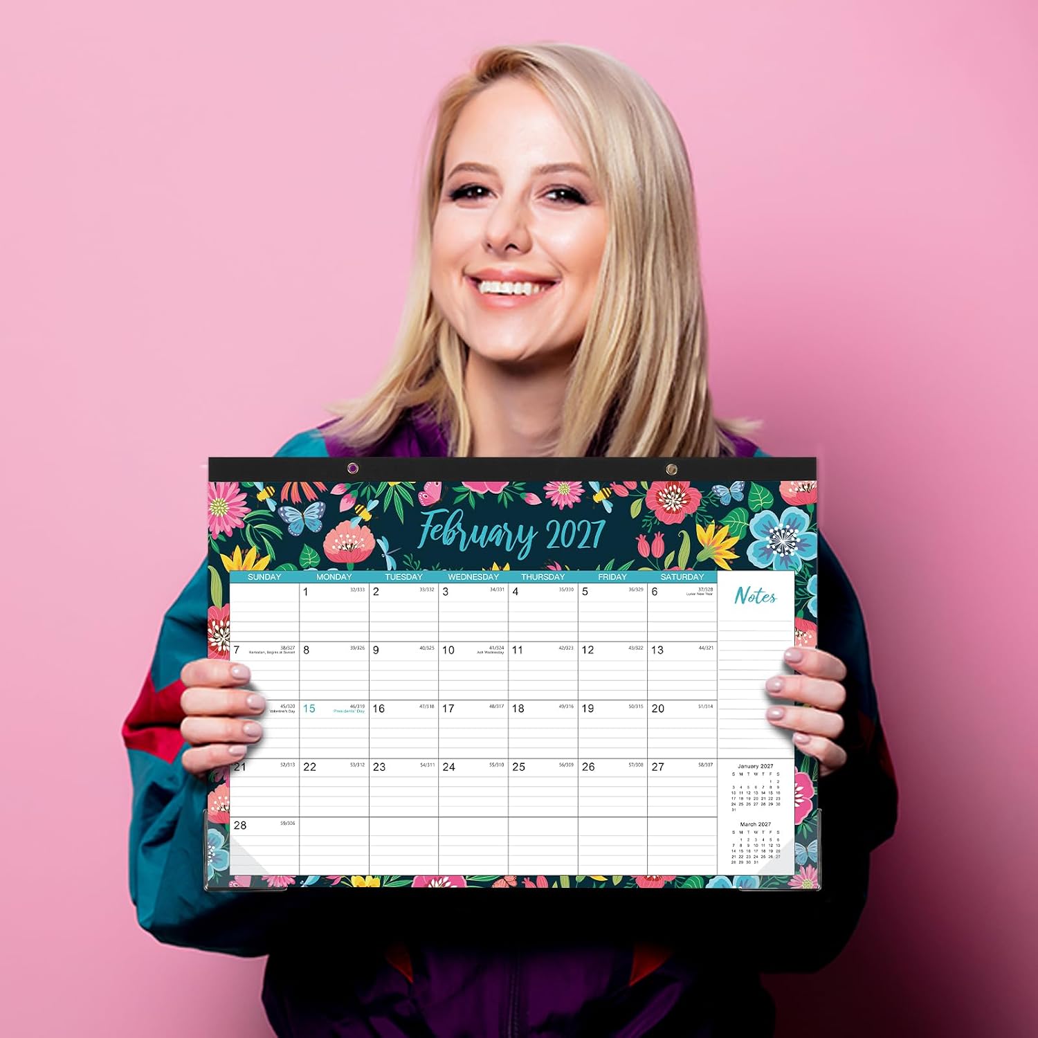 2027 Desk Calendar - Jan 2027 - Dec 2027, Large Monthly Desk Calendar 12 Months, 17" x 12", Desk Pad, Large Ruled Blocks, To-do List & Notes, Best Desk/Wall Calendar 2027 for Planning or Organizing