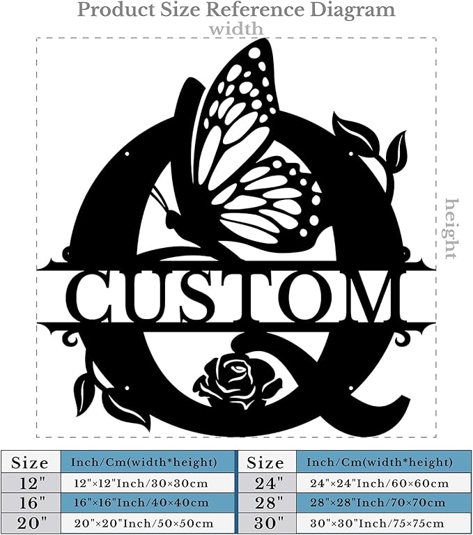 Personalized Custom Letter Name metal Signs, Custom Black Letter Monogram Wall - Image 5