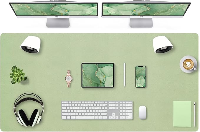 Bloss 47.2" x 24" Large Desk Mat, Leather Desk Mat, Large Mouse Pad + Keyboard by Bloss