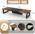 westree dual monitor stand riser, wood and steel, package contents