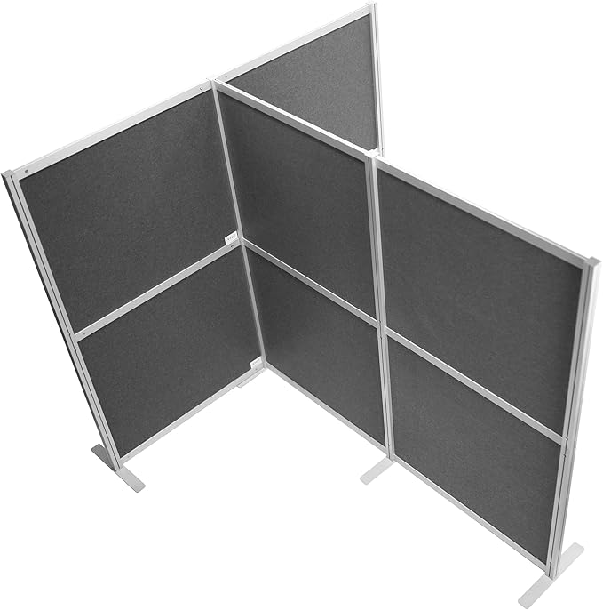 VIVO T-Shape Modular Corner Wall System, 4 Panels, Modern Professional Office by VIVO