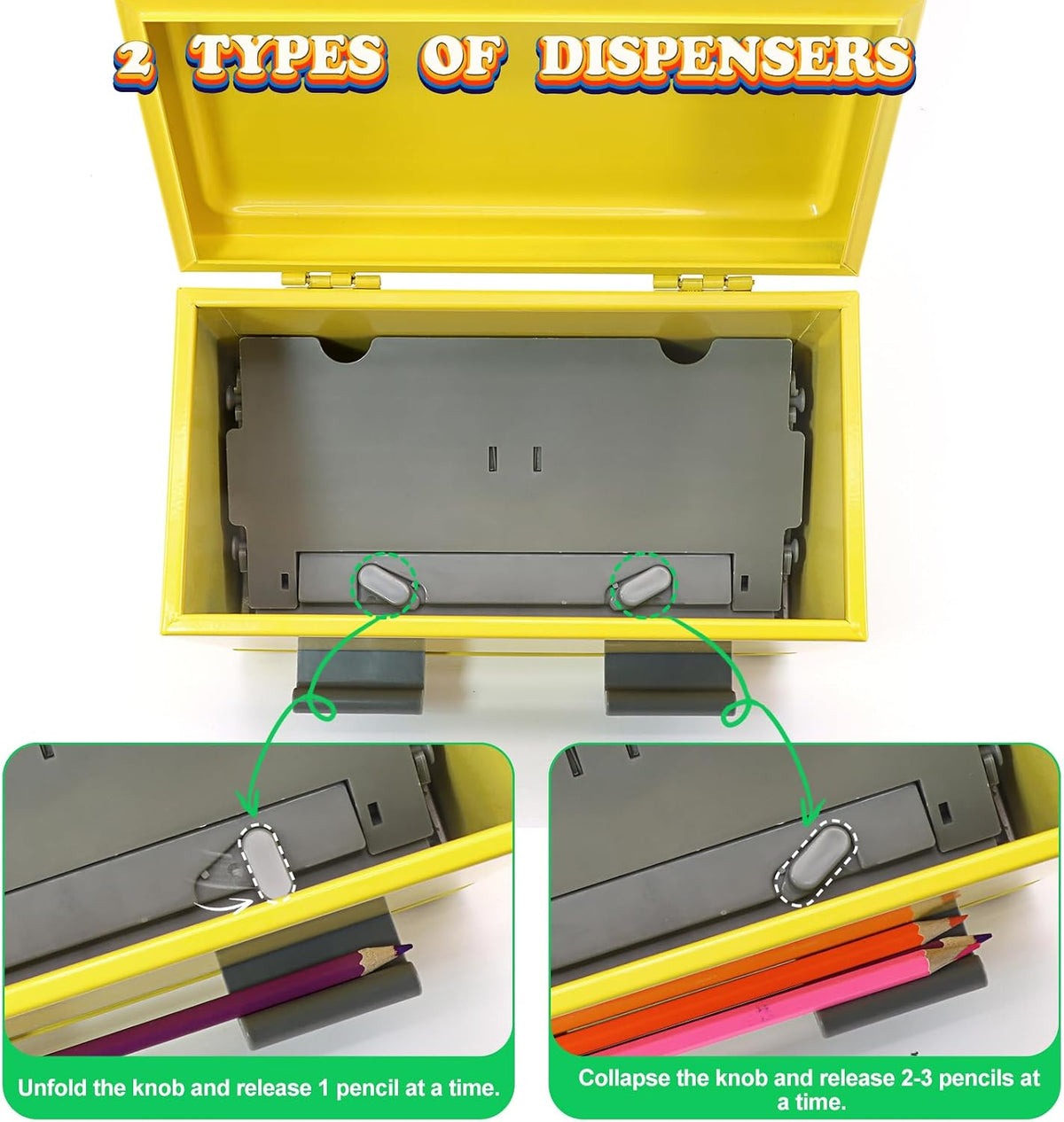 Pencil Dispenser for Classroom & Pencil Holder for Desk with 5 PCS Stickers