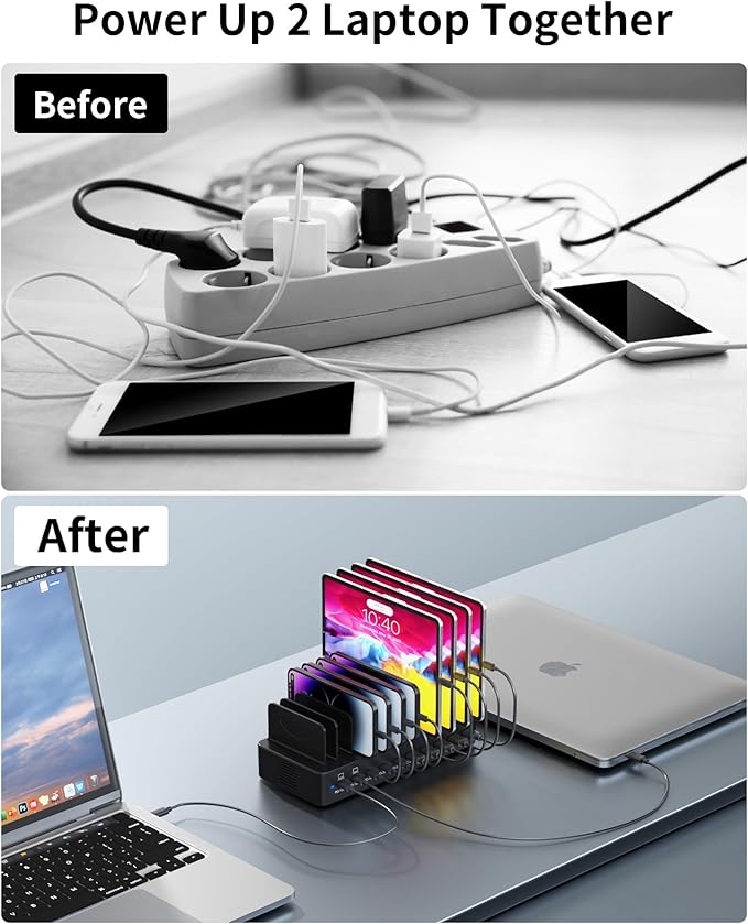 415W Charging Station for Multiple Devices, 10-Port USB C Fast Charger Station - Image 6