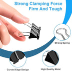 200 Count Binder Clips Assorted Sizes, 4 Sizes Large, Metal Paper Clamps - Image 3