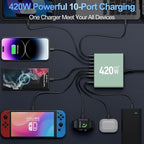420W USB C Charger Block, 10-Port Charging Station GaN Fast Charging Type C & - Image 4