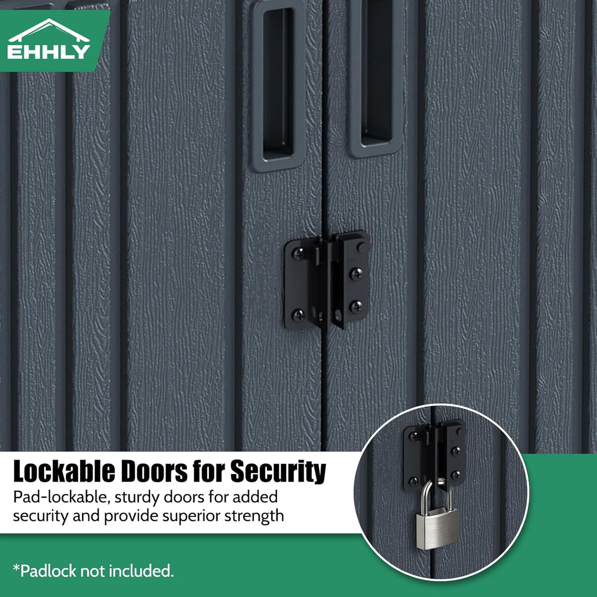 ehhly heavy duty tall storage cabinet outdoor weatherproof, close-up detail