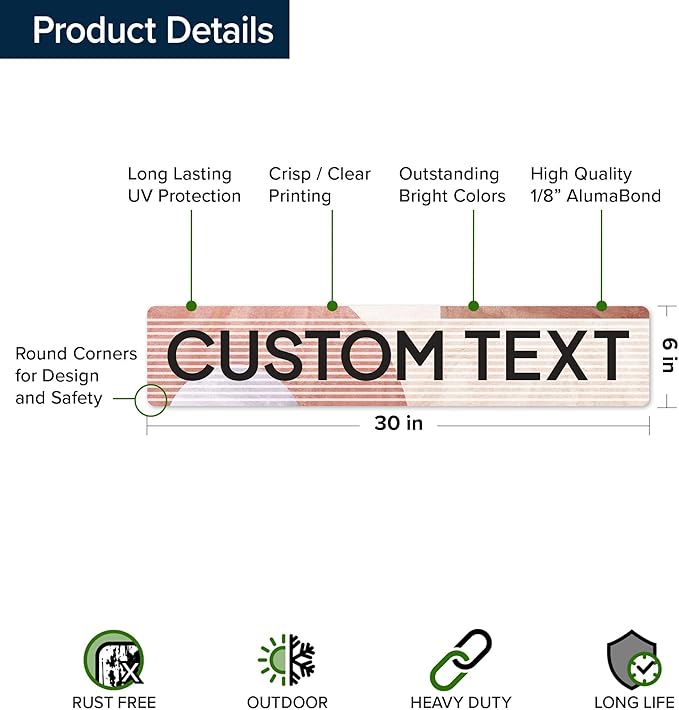 Custom Sign, Custom Street Sign, 11 Font Colors, 13 Font Styles, 4 Hole Options - Image 6
