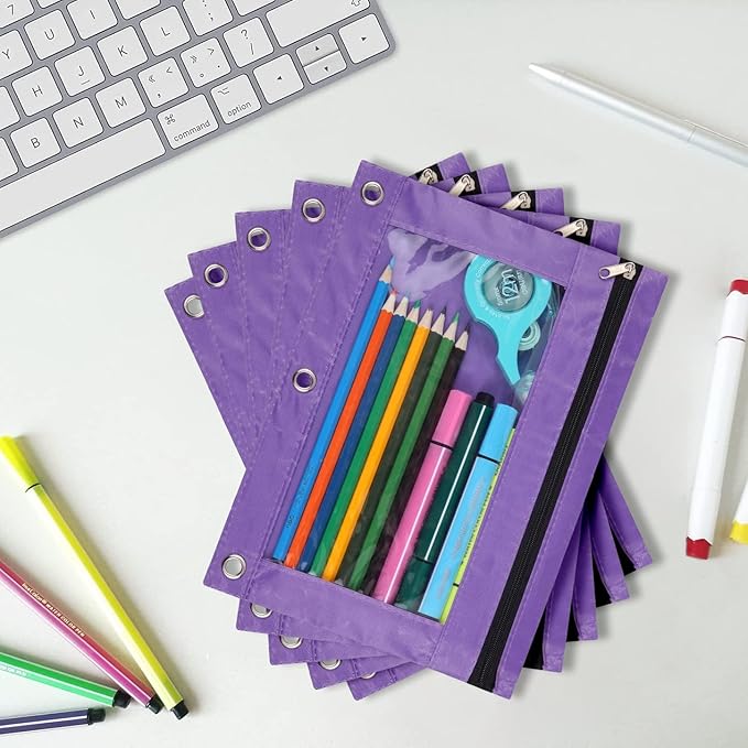 YoeeJob Pencil Pouch for 3 Ring Binder，Zipper Pencil Pouches Bulk，Pencil Case - Image 4