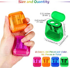 Aodaer 96 Pieces Manual Pencil Sharpeners Dual Hole Compact Sharpener - Image 2