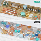 WOWBOX 9 Pack Clear Drawer Organizer Set, Acrylic Drawer Storage Trays - Image 4