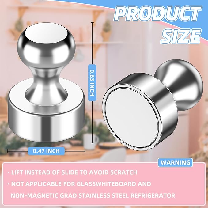 VNDUEEY 20Pcs Fridge Magnets Refrigerator Magnets, Strong Whiteboard Magnets - Image 6